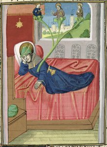 Ms H 7 fol.145r A Árvore de Jessé, da Bíblia de Jean XXII de French School