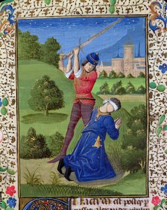 Ms H 7r A Decapitação de Alexander I Balas, da Bíblia de Jean XXII