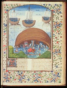Ms. Hunter 371 f.147r Destino de Seleuco, de A queda dos príncipes, por Giovanni Boccaccio (1313-75) 1467 de French School