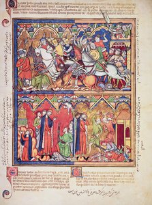 Ms M 638 fol.10r Joshua, da Morgan Picture Bible, c.1244-54 de French School
