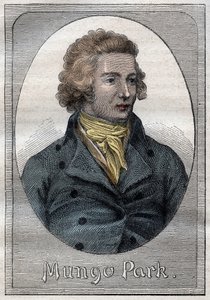 Mungo Park, explorador escocês - Retrato do Parque Mungo (1771-1806), explorador escocês - ilustração de "Os Grandes Marinheiros do século XVIII". de French School
