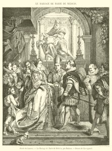 Musee du Louvre, O Casamento de Marie de Medicis (gravura) de French School