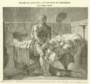 Musee du Louvre, Marcus Sextus, ou o Retorno do Pária (gravura) de French School