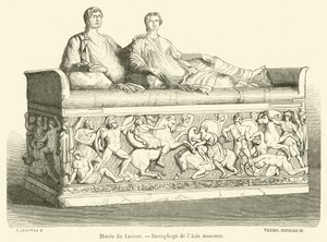 Musee du Louvre, sarcófago da Ásia Menor (gravura) de French School