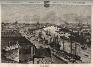 Nantes - Loire-Atlantique - gravura em "La France illustree: geographie, histoire, administration statistique" de V.A. Malt-Brown. 1884 de French School