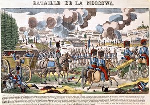 Napoleão I na Batalha de Moskova de French School