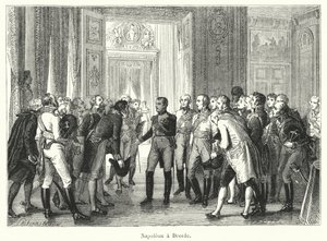 Napoleão a Dresde (gravura) de French School