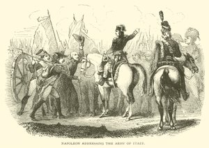 Napoleão dirigindo-se ao Exército da Itália (gravura) de French School