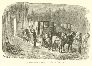 Napoleão chegando a Mayence (gravura) de French School