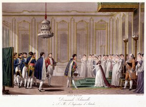 Napoleão pede a Marie Louise em casamento com o Impresso da Áustria - in "Précis historique de la guerre entre la France et l