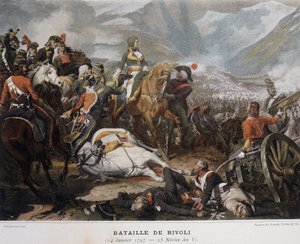 Napoleão na Batalha de Rivoli em 14 de janeiro de French School