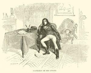 Napoleão em seu estudo (gravura) de French School