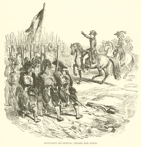 Napoleão revendo tropas para Espanha (gravura) de French School