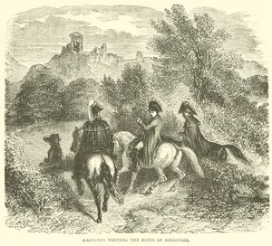 Napoleão visitando as ruínas de Dierstein (gravura) de French School