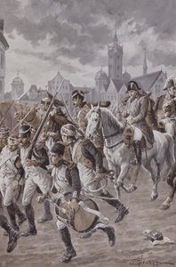 Napoleão com o seu exército (litografia) de French School