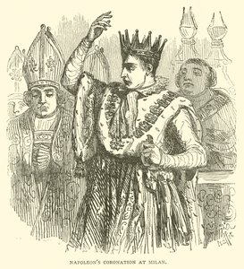 A Coroação de Napoleão em Milão (gravura) de French School