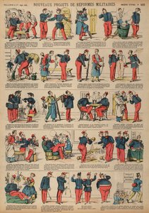 Novos projectos de reforma no exército francês (gravura a cores) de French School