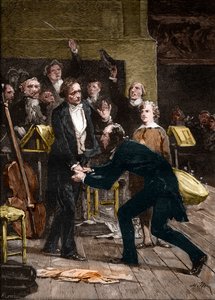 Niccolo Paganini e Hector Berlioz, depois de uma fantástica actuação de uma Sinfonia de French School