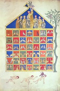 Arca de Noé, fac-símile de um manuscrito original do século XII, século XIX de French School
