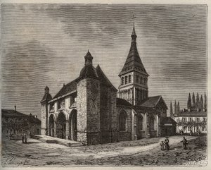 Notre Dame de Wassy - Haute-Marne na região de Champagne-Ardenne - gravura em "La France illustree: geography, history, statistical administration" de V.-A. Malt-Brown. 1884 de French School