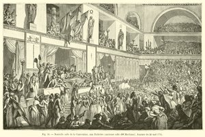 Novo Salão de Convenções nas Tulherias, antiga Sala de Máquinas, dia 20 de maio de 1795 de French School