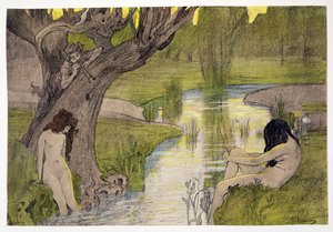 Nymphs Bathing, de LEstampe Moderne, publicou Paris em 1897-99