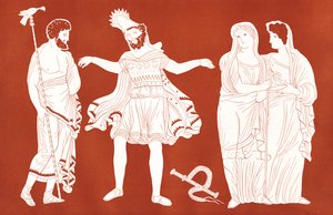 Édipo com Tirésias, de "Le Théâtre", dezembro de 1899 (gravura) de French School