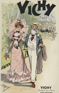 Velho e jovem andando, propaganda para Vichy de French School