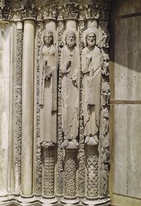 Figuras do Antigo Testamento, do portal real da fachada oeste, c.1145-50 de French School