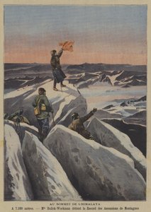 Num cume dos Himalaias (cor litho) de French School