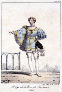 Uma página gravada na corte de François I por volta de 1545. de French School