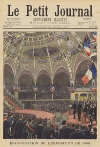 Abertura da Exposição Universelle de 1900 em Paris (cor litho) de French School