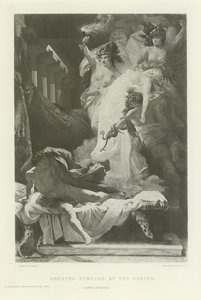 Orestes perseguido pelas fúrias (gravura) de French School