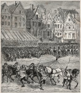 Experiência dos hemisférios Magdeburg de Otto von Guericke, que demonstrou a pressão atmosférica - Experiência de Otto von Guericke (Otto de Guericke de French School