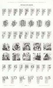 Página de Vignettes Typographiques (gravura) de French School