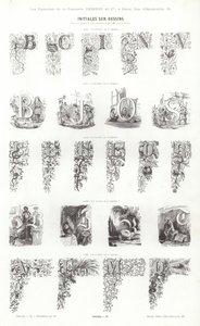 Página de Vignettes Typographiques (gravura) de French School
