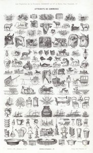 Página de Vignettes Typographiques (gravura) de French School