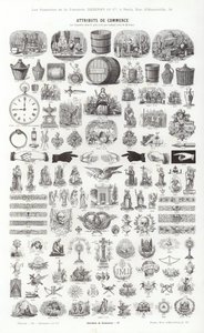 Página de Vignettes Typographiques (gravura) de French School