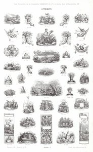 Página de Vignettes Typographiques (gravura) de French School