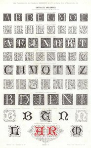 Página de Vignettes Typographiques (gravura) de French School