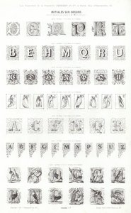 Página de Vignettes Typographiques (gravura) de French School