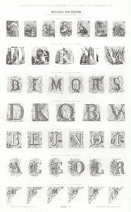 Página de Vignettes Typographiques (gravura) de French School