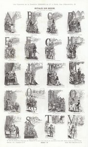 Página de Vignettes Typographiques (gravura) de French School