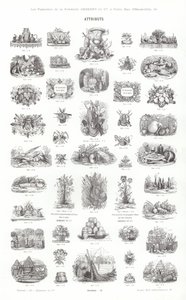 Página de Vignettes Typographiques (gravura) de French School
