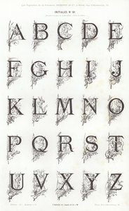 Página de Vignettes Typographiques (gravura) de French School