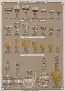 Página do catálogo do Grand Depot de Porcelaines, Faiences et Verreries (cor litho) de French School