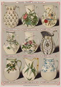 Página do catálogo do Grand Depot de Porcelaines, Faiences et Verreries (cor litho) de French School