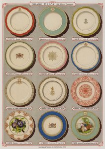 Página do catálogo do Grand Depot de Porcelaines, Faiences et Verreries (cor litho) de French School