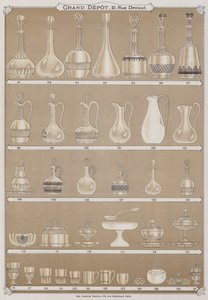 Página do catálogo do Grand Depot de Porcelaines, Faiences et Verreries (cor litho) de French School