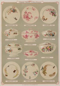 Página do catálogo do Grand Depot de Porcelaines, Faiences et Verreries (cor litho) de French School